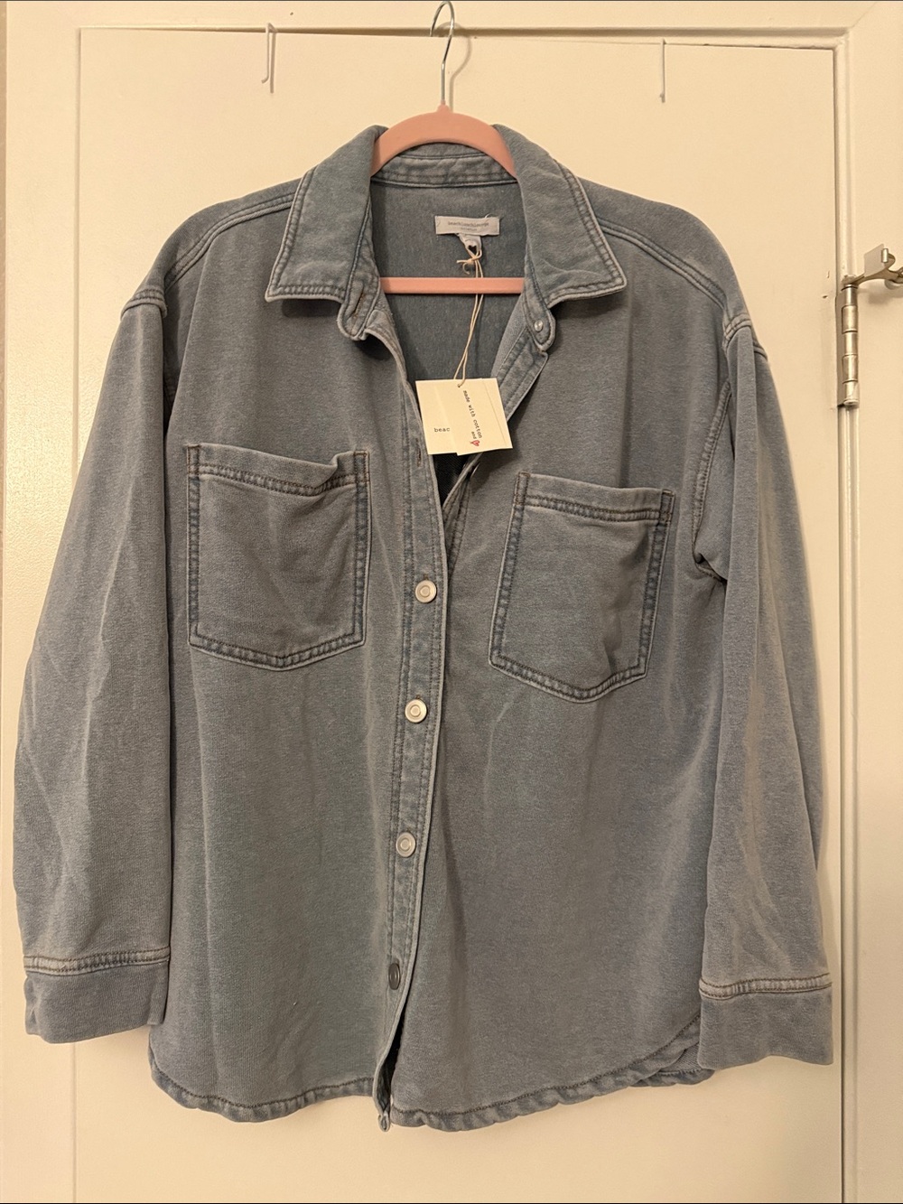 beachlunchlounge Washed Light Blue Button-Down Shirt